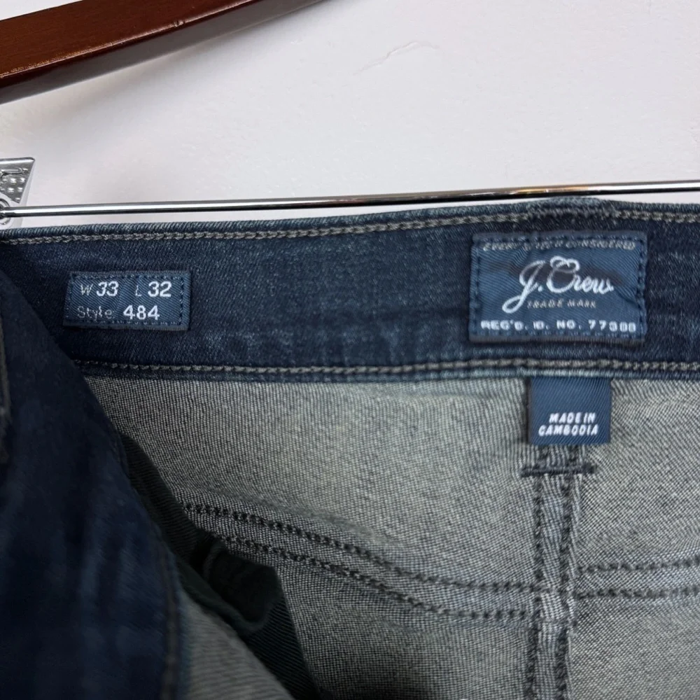 J. Crew Men's 484 Slim Fit Stretch Jeans Deep Lake Wash Size 33x32